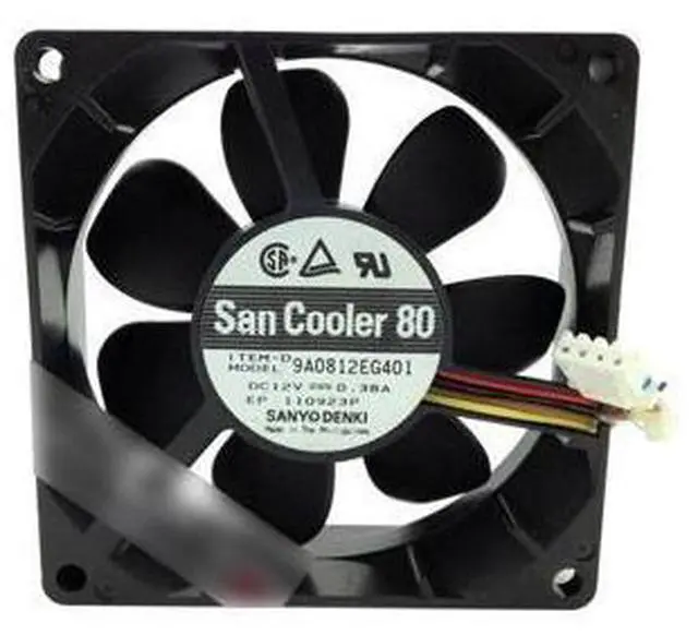 Main image of New 8025 8CM chassis fan 12V 0.38A 9A0812EG401 double ball 80*80*25mm