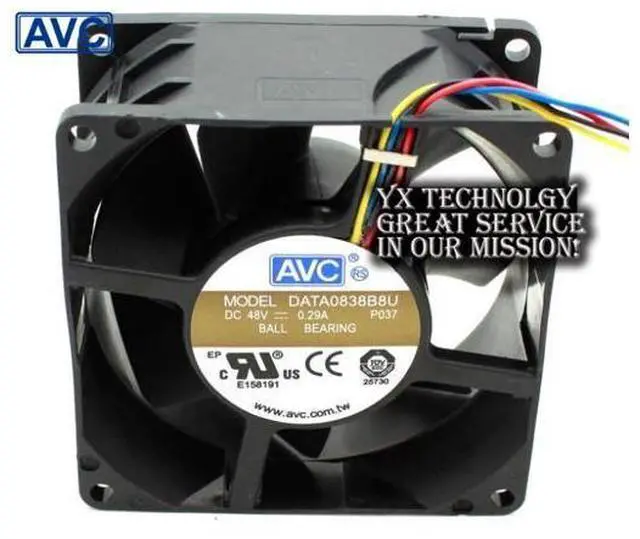 Main image of and DATA0838B8U 8038 8 48V 0.29A 4 wire dual ball bearing fan 80*80*38mm