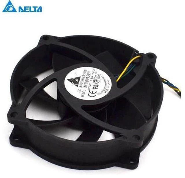 Alt view image 5 of 6 - original 9025 9CM round fan 4 line ball AFB0912VH 12V 0.60A hole 7.2CM