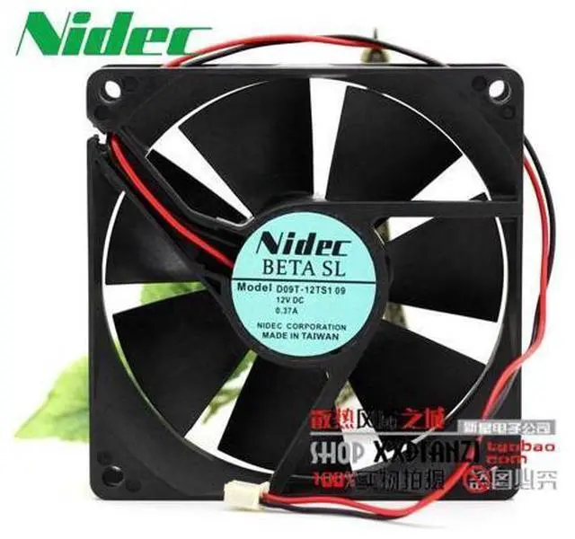 Main image of Nidec D09T-12TS1 9.2CM 9225 9CM 12V 0.37A two-wire wind chassis power supply fan