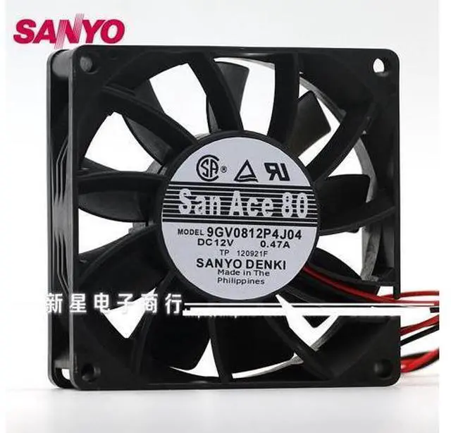 Main image of 9GV0812P4J04 8025 12V 0.47A double ball-4-wire radiator fan air volume 80*80*25mm
