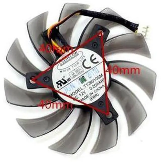 Main image of video card fanNew GTX460 470 570 580 670 HD5870 Graphics card fan T128010SM 12V 0.20A diameter 75mm