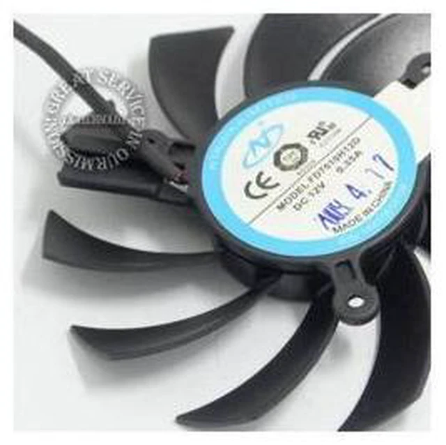 Alt view image 4 of 4 - video card fanNew Graphics card fan FD7010H12D 12V 0.35A 73mm diameter