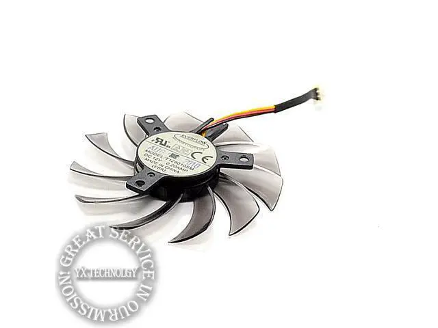 Alt view image 4 of 6 - video card fan GTX460 470 570 580 670 HD5870 Graphics card fan T128010SM 5P plug 12V 0.20A 75mm diameter 3pcs/set