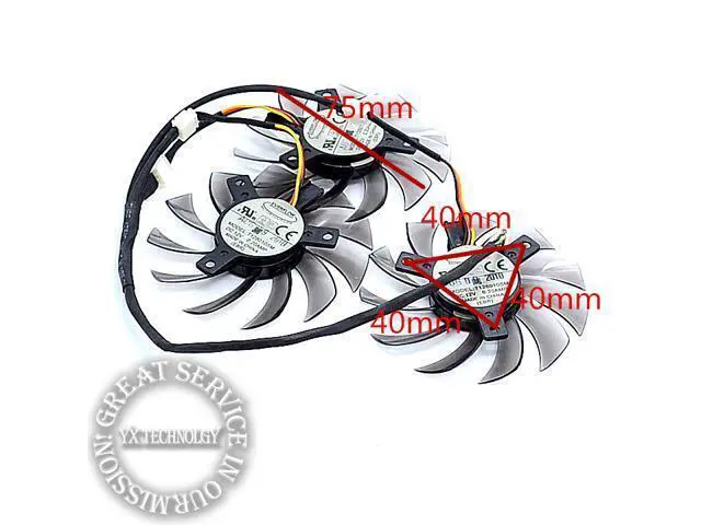 Alt view image 2 of 6 - video card fan GTX460 470 570 580 670 HD5870 Graphics card fan T128010SM 5P plug 12V 0.20A 75mm diameter 3pcs/set