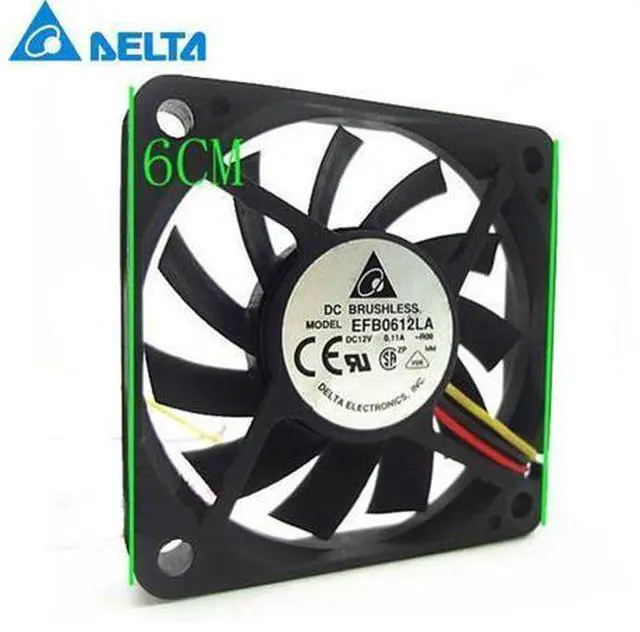 Main image of EFB0612LA 60x60x10 MM 3Wire 60mm 6cm DC 12V 13.5CFM server inverter axial cooler cooling Fans