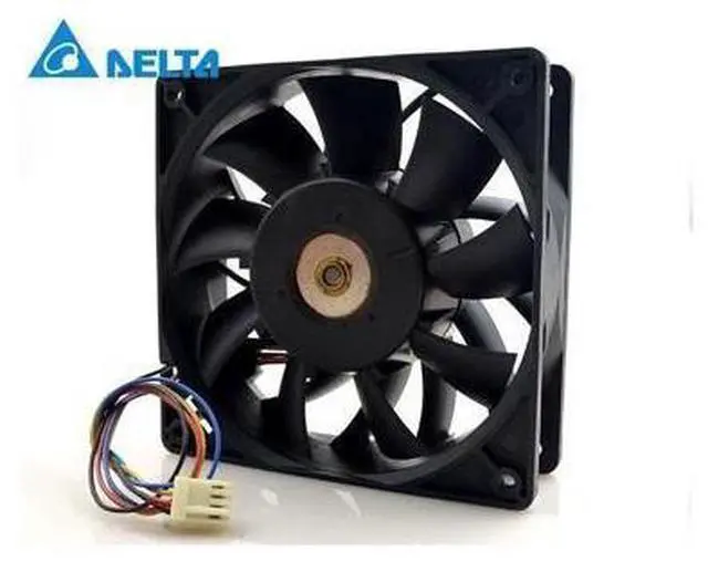 Alt view image 2 of 4 - Delta orginal FFB1212VHE 4 Wires Server Inverter Blower DC 12V 1.5A 12038 120*120*38mm Cooler Double Ball Cooling Fans
