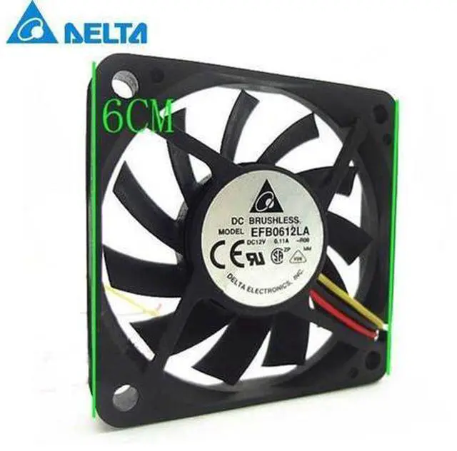 Main image of EFB0612LA 60x60x10 MM 3Wire 60mm 6cm DC 12V 13.5CFM server inverter axial cooler cooling Fans