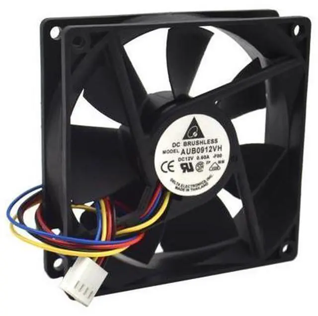 Alt view image 2 of 6 - 1pcs Delta AUB0912VH 9cm 90mm 90*90*25MM 9225 DC 12V 0.60A 4-pin pwm computer cpu cooling fans