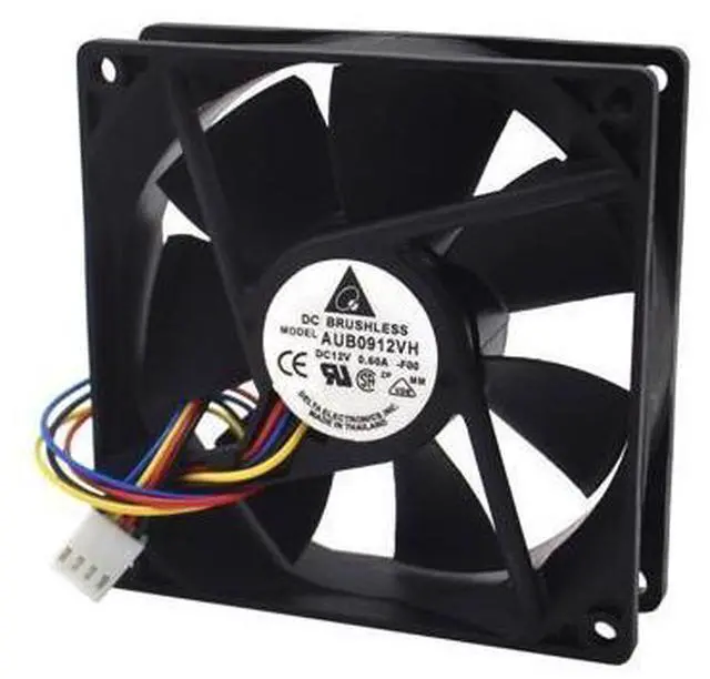 Alt view image 3 of 6 - 1pcs Delta AUB0912VH 9cm 90mm 90*90*25MM 9225 DC 12V 0.60A 4-pin pwm computer cpu cooling fans