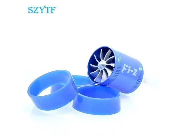 Alt view image 2 of 5 - F1-Z Supercharger Turbo Air Intake Fuel Saver Fan w/ Double Propeller - Blue high quality