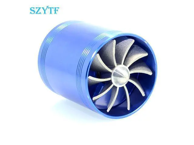 Alt view image 3 of 5 - F1-Z Supercharger Turbo Air Intake Fuel Saver Fan w/ Double Propeller - Blue high quality
