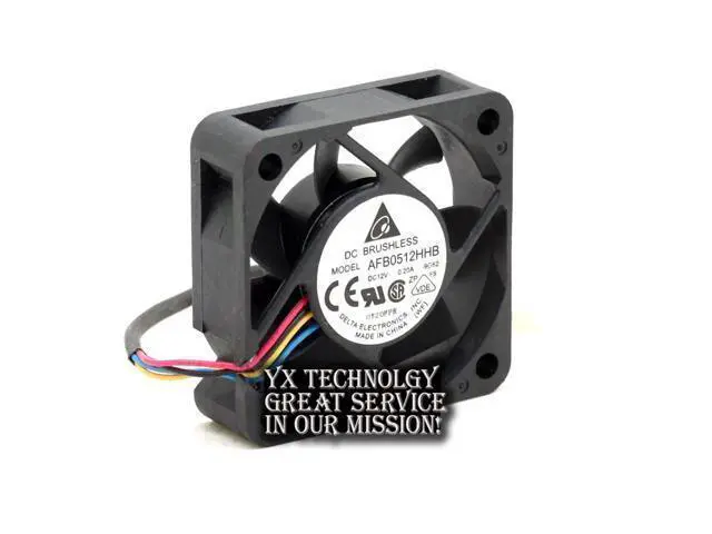 Alt view image 2 of 6 - Delta 5015 AFB0512HHB 12V 0.20A double ball four wire PWM server fans 50*50*15mm