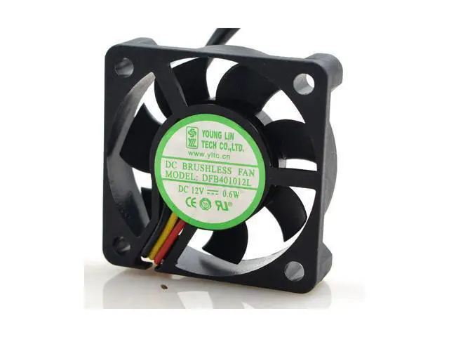 Alt view image 2 of 4 - 4cm 4010 DFB401012L 12V 0.6W double ball mute cooling fan
