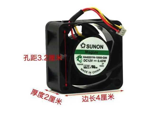 Alt view image 3 of 4 - 1pcs HA40201V4-10000-G99 cooling fan 12V 0.42W 4cm 4020