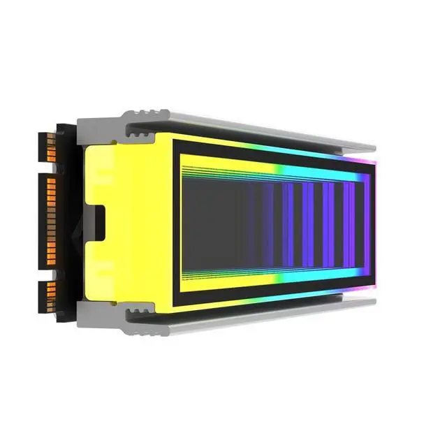 Alt view image 2 of 7 - M.2 2280 ARGB Hard Drive Heatsink Cooling M2.2280 SSD Cooler 5V 3Pin Addressable RGB Sync Multi Mainboard Efficient Heat Dissipation SSD Radiator with Thermal Pad(White)