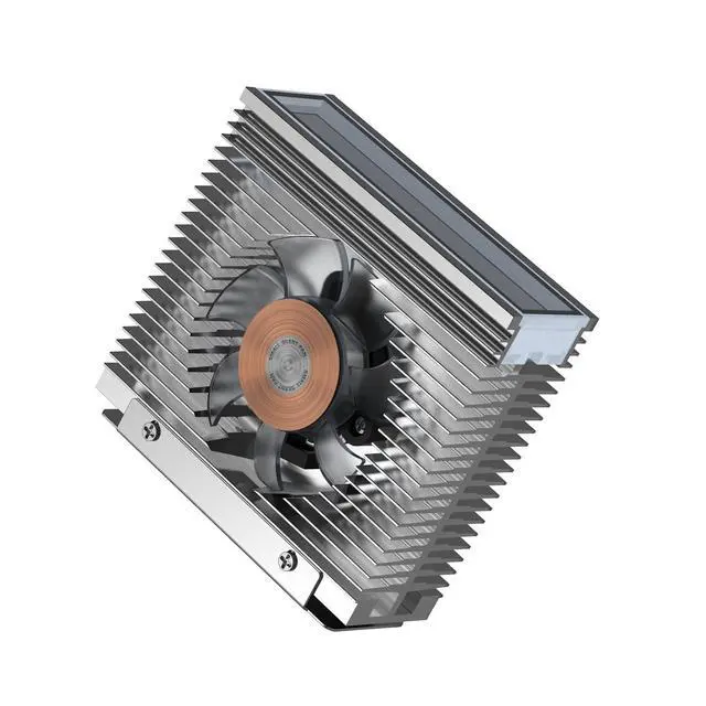 Alt view image 2 of 7 - M.2 2280 ARGB Hard Drive Heatsink PWM Dual Fan Solid State Drive Radiator M2 SSD Cooling 5V 3Pin Addressable RGB Sync SSD Cooler with Thermal Pad (Black)