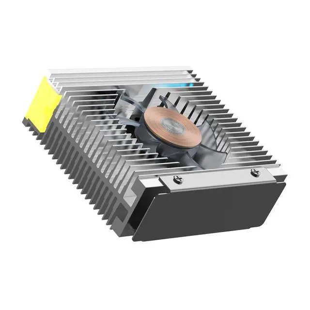 Alt view image 2 of 7 - M.2 2280 ARGB Hard Drive Heatsink PWM Dual Fan Solid State Drive Radiator M2 SSD Cooling 5V 3Pin Addressable RGB Sync SSD Cooler with Thermal Pad (White)