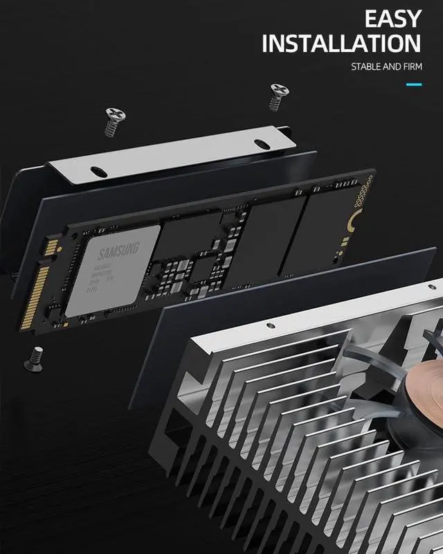 Alt view image 6 of 7 - M.2 2280 ARGB Hard Drive Heatsink PWM Dual Fan Solid State Drive Radiator M2 SSD Cooling 5V 3Pin Addressable RGB Sync SSD Cooler with Thermal Pad (White)