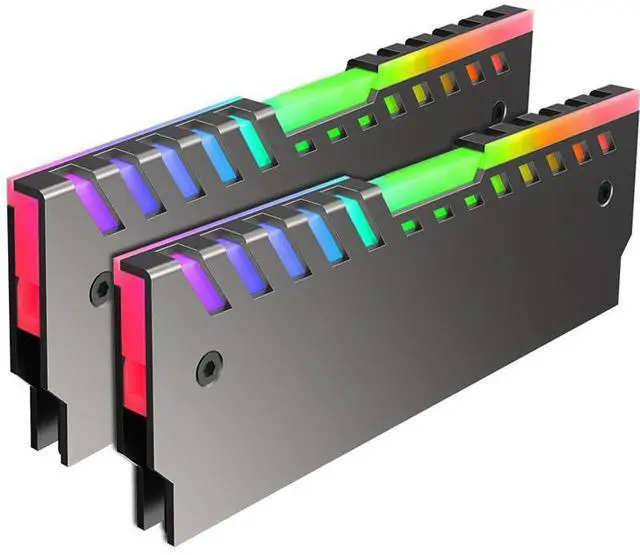 Main image of 2Pcs RGB RAM Heatsink DDR DDR3 DDR4 Memory Radiator Vest Cooling Heat Spreader Cooler for Desktop PC Computer Gaming Overclocking