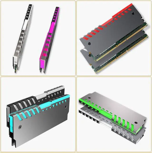 Alt view image 2 of 7 - 2Pcs RGB RAM Heatsink DDR DDR3 DDR4 Memory Radiator Vest Cooling Heat Spreader Cooler for Desktop PC Computer Gaming Overclocking