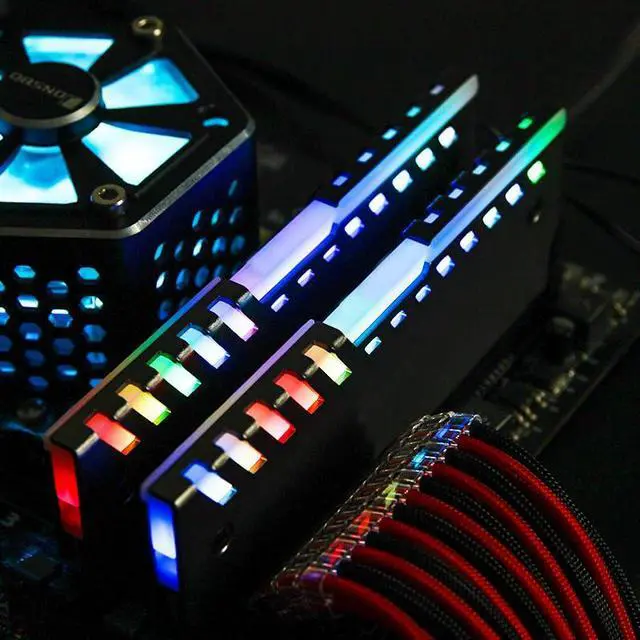 Alt view image 6 of 7 - 2Pcs RGB RAM Heatsink DDR DDR3 DDR4 Memory Radiator Vest Cooling Heat Spreader Cooler for Desktop PC Computer Gaming Overclocking