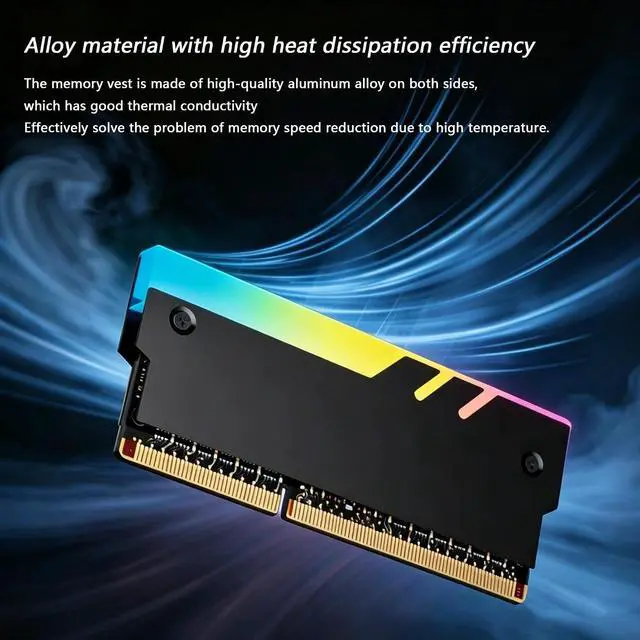 Alt view image 5 of 7 - 2Pack PC Memory Heartsink Module Radiator Memory Coolers 5V ARGB Aluminum Alloy Vest Compatible DDR4 DDR5 (White)