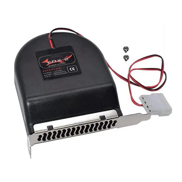 Alt view image 3 of 5 - Computer Chassis Cooling Fan PCI Slot Fan Cooler Long Life Bearing Design High Air Flow Fox-2 System Blower DC12V 2 Line 4PIN D-Type Molex