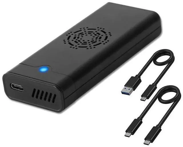 Main image of NVME/NGFF M.2 SSD Enclosure Mobile Hard Disk Box USB3.1 10Gbp High-Speed Transmission Built-in Fan Hard Drive Aluminum Alloy Enclosure (Black)