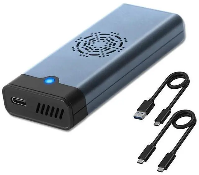 Main image of NVME/NGFF M.2 SSD Enclosure Mobile Hard Disk Box USB3.1 10Gbp High-Speed Transmission Built-in Fan Hard Drive Aluminum Alloy Enclosure (Gray Silver)