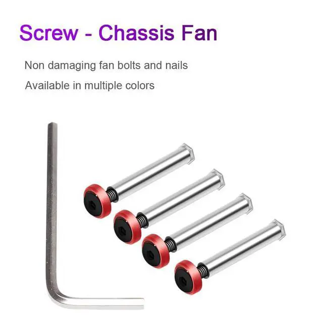 Alt view image 5 of 7 - 4Pcs CPU Fan Long Screws Computer DIY Chassis Case Fan Screw for 12025 Fan Easy Installation 25mm Thickness Fan Lock Screws Stainless Steel Not Damaging The Fan (Black)