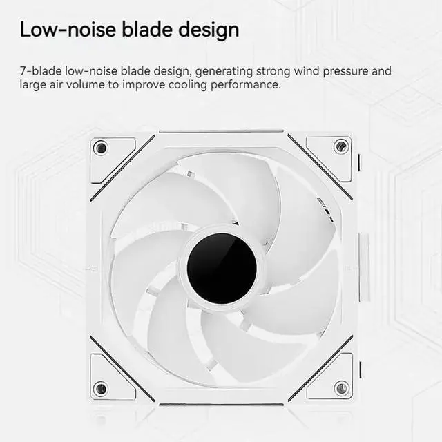 Alt view image 6 of 7 - 120mm ARGB Case Fan Mirror Cycle Light 800-2000rpm PWM Chassis Water Cooling Ventilador Fan Wireless Stitching Case Fan (Black Reverse)