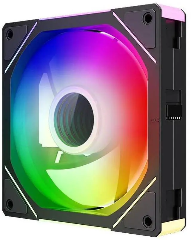 Main image of 120mm ARGB Case Fan Mirror Cycle Light 800-2000rpm PWM Chassis Water Cooling Ventilador Fan Wireless Stitching Case Fan (Black Forward)