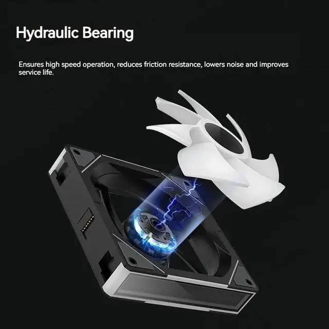 Alt view image 4 of 7 - 120mm ARGB Case Fan Mirror Cycle Light 800-2000rpm PWM Chassis Water Cooling Ventilador Fan Wireless Stitching Case Fan (Black Reverse)