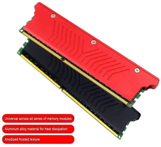 Alt view image 3 of 7 - Desktop Memory Heatsink Aluminum Alloy RAM Heatsink Radiator Memory Cooling Vest Memory Bar Armor Heat Dissipation Pad for Desktop DDR4 DDR5 Memory (Black)