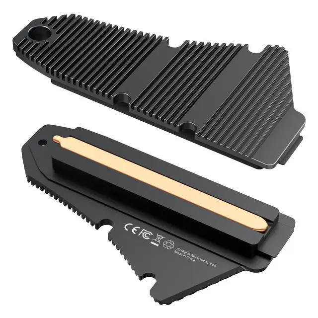 Alt view image 2 of 7 - M.2 SSD NVMe Heatsink Solid State Drive Radiator Extended Copper Pipe M.2 SSD Cooler with Thermal Silicone Pad for PS5