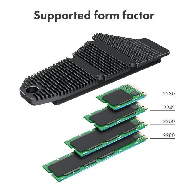 Alt view image 5 of 7 - M.2 SSD NVMe Heatsink Solid State Drive Radiator Extended Copper Pipe M.2 SSD Cooler with Thermal Silicone Pad for PS5