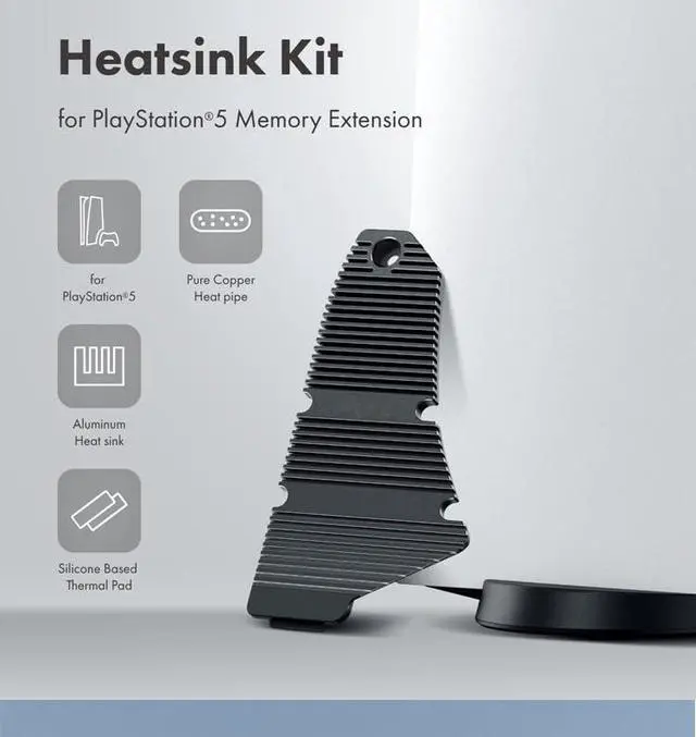 Alt view image 7 of 7 - M.2 SSD NVMe Heatsink Solid State Drive Radiator Extended Copper Pipe M.2 SSD Cooler with Thermal Silicone Pad for PS5