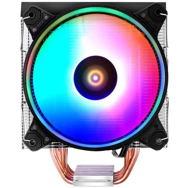 Alt view image 2 of 7 - CPU Cooler 4 Copper Heatpipes 120mm Fan Single-Tower RGB CPU Air Cooler for LGA 1151 1150 1155 1156 AM4 AM3+ AM2 FM2+ FM2 FM1
