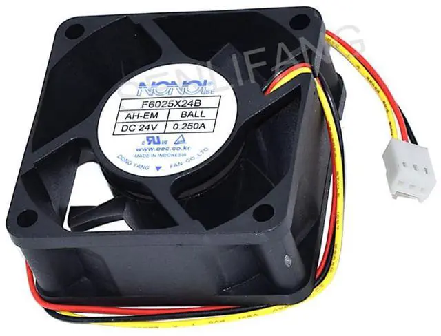 Main image of New 6CM Square Cooler F6025X24B DC24V 0.25A 60 * 60 * 25MM Three Lines Inverter Fan