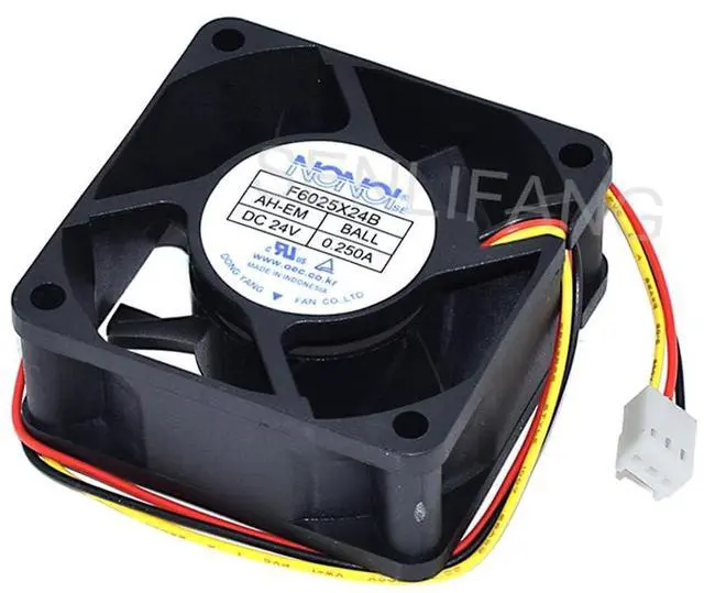 Alt view image 3 of 3 - New 6CM Square Cooler F6025X24B DC24V 0.25A 60 * 60 * 25MM Three Lines Inverter Fan
