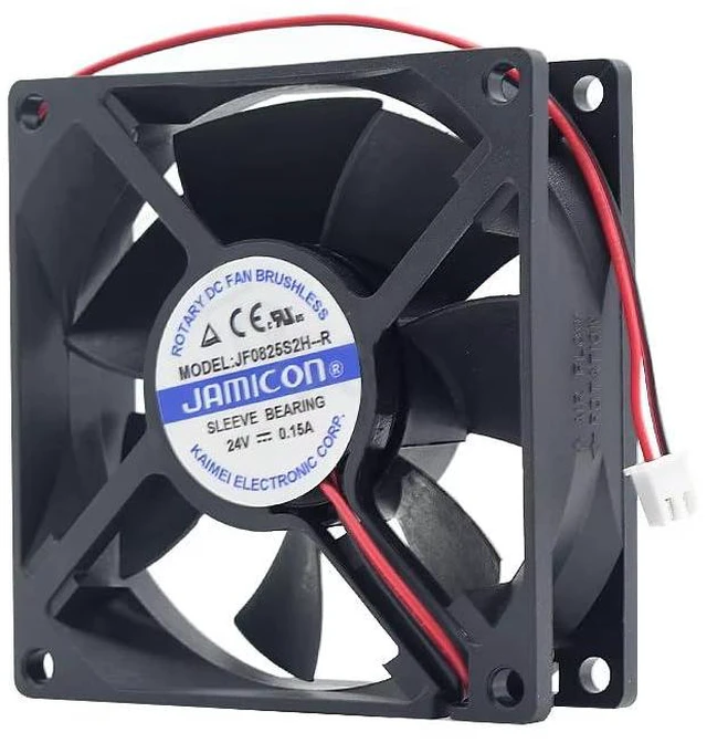 Main image of for JF0825S2H-R 8025 8CM 80×80×25mm DC 24V 0.15A 2Lines Cooling Fan