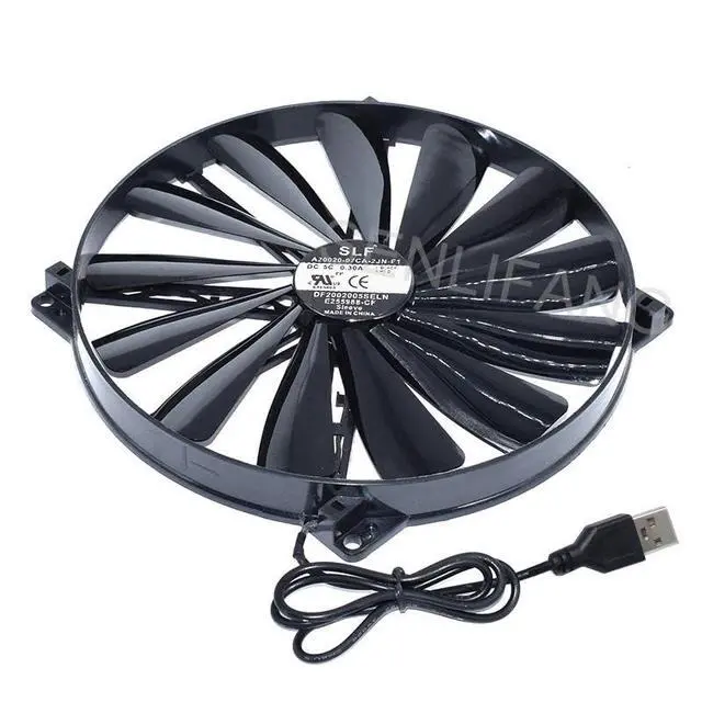 Alt view image 2 of 3 - for A20020-07CA-2JN-F1 DF2002005SELN Cooler DC5V 0.30A 20cm 200 * 200 * 20MM USB Cooling Fan