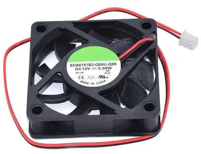 Main image of for EC60151B3-Q00U-Q99 DC12V 0.59W 6015 60x60x15MM 6cm 2 Wire Square Cooling Fan