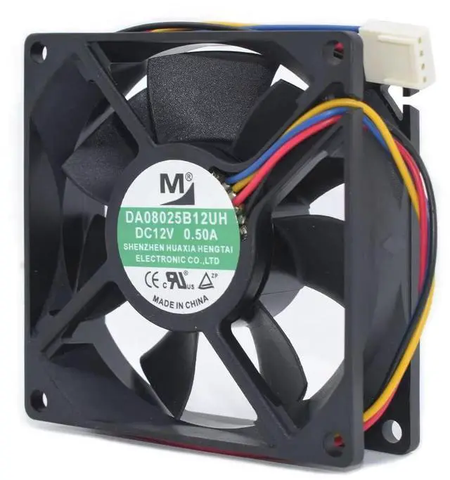 Main image of for DA08025B12UH 80 * 80 * 25MM 8CM Square Cooler DC12V 0.50A 4Lines Inverter Cooling Fan