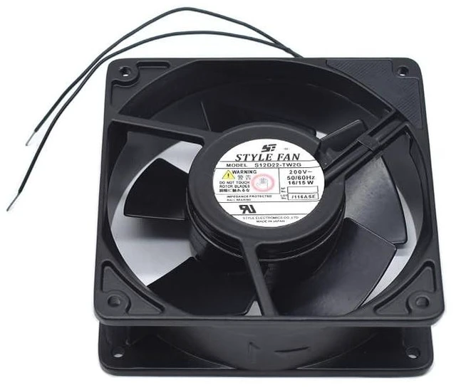 Main image of S12D22-TW2G 12CM Cooler for Style Fan 200V 12038 12CM Metal Frame Cooling Fan 50/60Hz 16/15W 2Lines Working