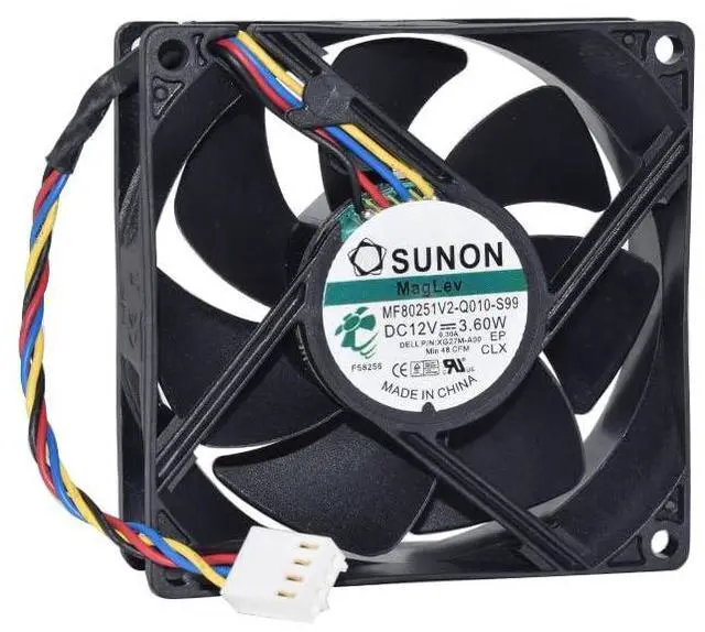 Main image of New for SUNON MF80251V2-Q010-S99 XG27M-A00 DC12V 0.3A 3.60W 4-Pin 80x80x25mm Cooler Fan