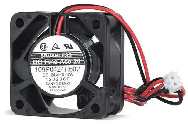 Main image of New for SANYO 109P0424H602 DC24V 0.07A 40 * 40 * 20mm 2-Wire Industrial Computer Fan