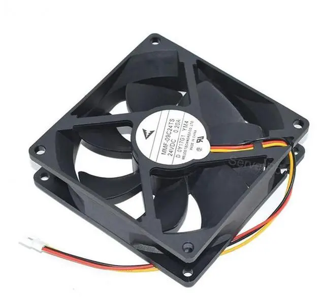 Main image of New Square Cooling Fan MMF-09C24TS 24V 0.2A 3Wires 9025 for Yaskawa