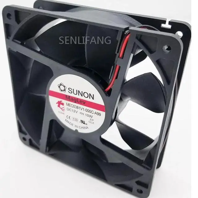 Alt view image 2 of 2 - 12038 MEC0381V1-000C-A99 12V 10W 120 * 120 * 38MM 2-Wire Cabinet Cooling Fan